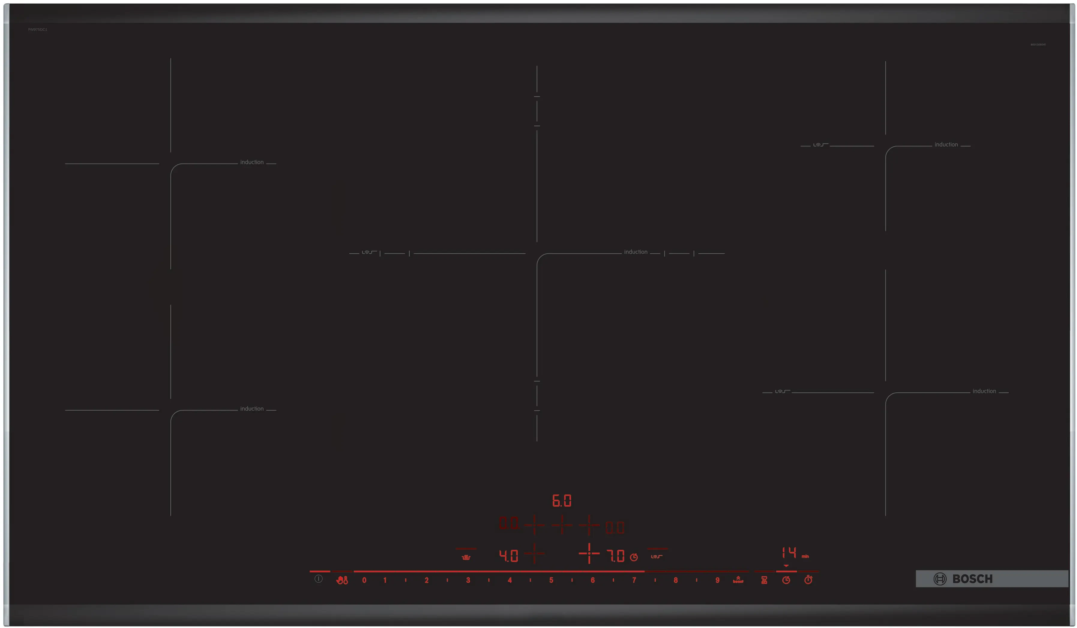 Series 8 Induction hob 90 cm تركيب سطحي مع إطار PIV975DC1E